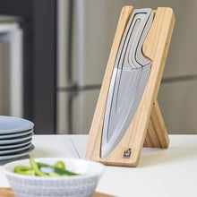 Load image into Gallery viewer, 4 piece Nested Knife Set with Magnetic Bamboo Knife Holder-birthday-gift-for-men-and-women-gift-feed.com
