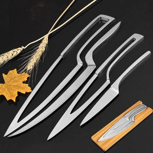 4 piece Nested Knife Set with Magnetic Bamboo Knife Holder-birthday-gift-for-men-and-women-gift-feed.com