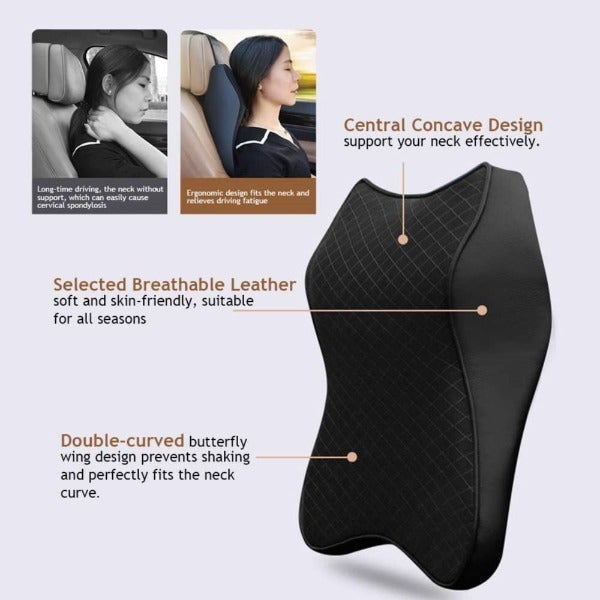 GIFT-FEED: Ergonomic Car Seat Headrest Neck and Back Pillow Cushion