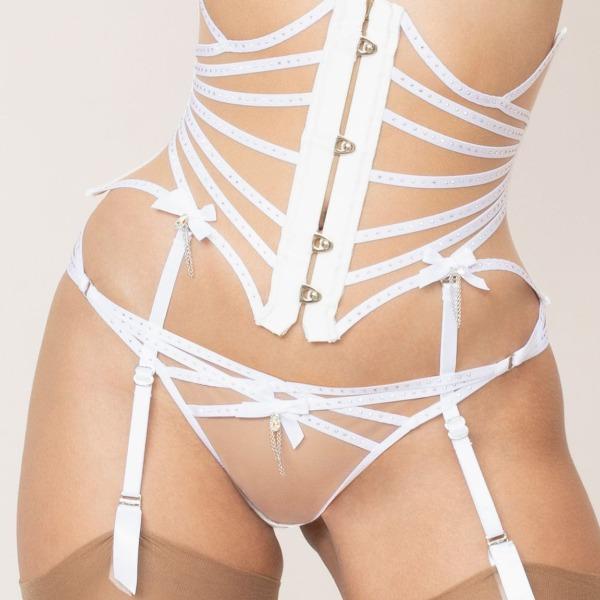 AGENT PROVOCATEUR White Rubi Waspie Corset-birthday-gift-for-men-and-women-gift-feed.com