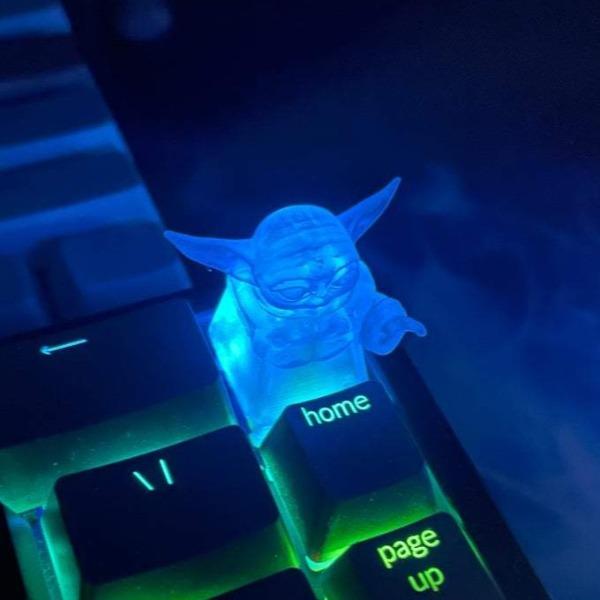 Baby Yoda Grogu Backlit Gaming Keyboard Keycaps-birthday-gift-for-men-and-women-gift-feed.com