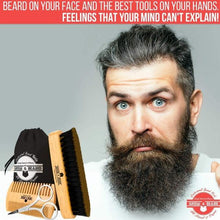Load image into Gallery viewer, Beard Comb and Brush Set-birthday-gift-for-men-and-women-gift-feed.com
