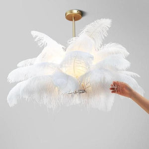 Beautiful Ostrich Feather Modern Home Chandelier-birthday-gift-for-men-and-women-gift-feed.com
