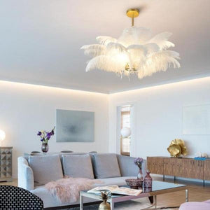 Beautiful Ostrich Feather Modern Home Chandelier-birthday-gift-for-men-and-women-gift-feed.com