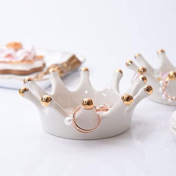 Ceramic Crown Jewelry Ring Holder Tray-birthday-gift-for-men-and-women-gift-feed.com