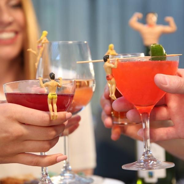CLOSED GIVEAWAY - Drinking Buddies Cocktail Wine Glass Markers-birthday-gift-for-men-and-women-gift-feed.com