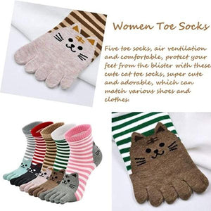 Cute Five Finger Athletic Ankle Socks for Girls-birthday-gift-for-men-and-women-gift-feed.com