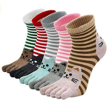 Load image into Gallery viewer, Cute Five Finger Athletic Ankle Socks for Girls-birthday-gift-for-men-and-women-gift-feed.com
