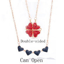 Load image into Gallery viewer, Double Sided Lucky Clover Crystal Heart Necklace-birthday-gift-for-men-and-women-gift-feed.com
