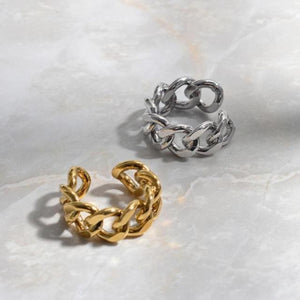 Geometric Twisted Chain Adjustable Chunky Rings for Women-birthday-gift-for-men-and-women-gift-feed.com