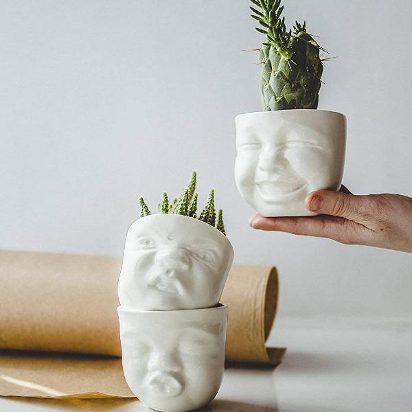 Handmade Funny Faces Plant Pots-birthday-gift-for-men-and-women-gift-feed.com