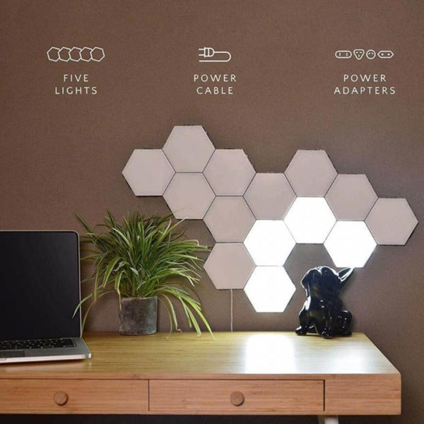 Hexagonal Wall LED Night Light Touch Sensitive-birthday-gift-for-men-and-women-gift-feed.com