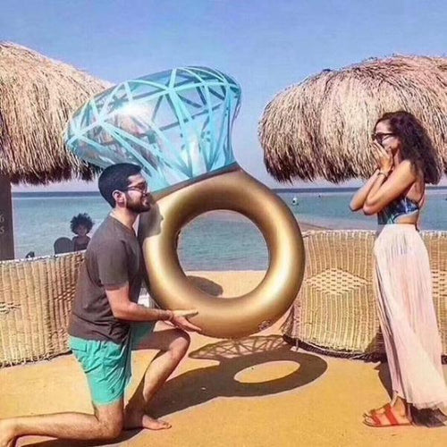 Inflatable Diamond Ring Pool Float For Engagement-birthday-gift-for-men-and-women-gift-feed.com