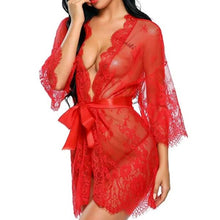 Load image into Gallery viewer, Lace Kimono Robe Babydoll Lingerie-birthday-gift-for-men-and-women-gift-feed.com
