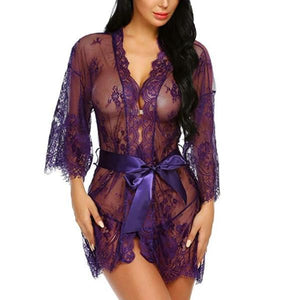 Lace Kimono Robe Babydoll Lingerie-birthday-gift-for-men-and-women-gift-feed.com