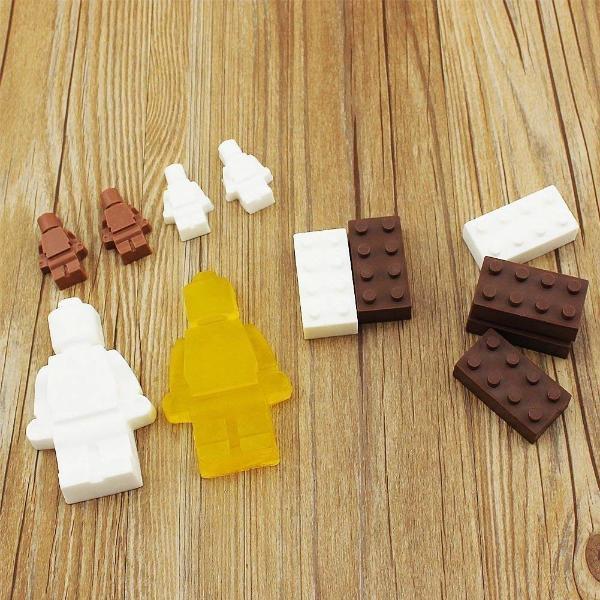 Lego Ice Cube Tray Candy Chocolate Jello Mold Hard Plastic w Lid Yellow