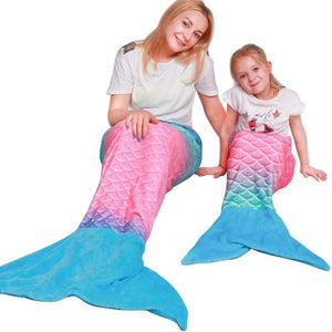 Mermaid Tail Blanket for Kids Teens Adults-birthday-gift-for-men-and-women-gift-feed.com