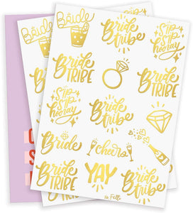 Metallic Bride Tribe Tattoos Bachelorette Party Decorations-birthday-gift-for-men-and-women-gift-feed.com