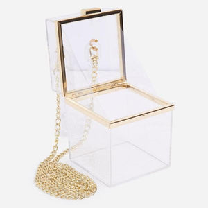 Mini Square Vanity Bag in Clear Perspex-birthday-gift-for-men-and-women-gift-feed.com