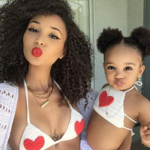 Mommie and Me Crochet Hearts Bikini and Crop Top-birthday-gift-for-men-and-women-gift-feed.com