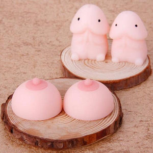 Novelty Squishy Kawaii Dick and Boob Shaped Stress Relief Toys-birthday-gift-for-men-and-women-gift-feed.com