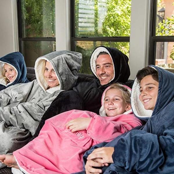Oversized Wearable Sherpa Blanket-birthday-gift-for-men-and-women-gift-feed.com