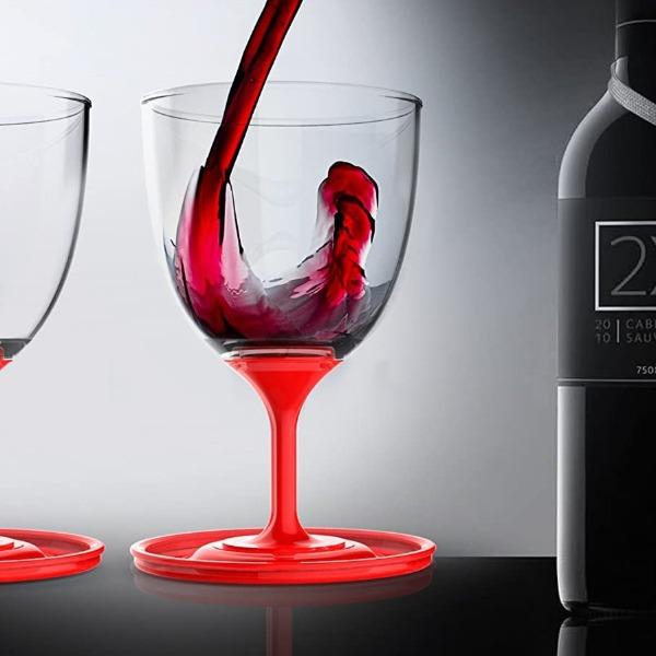 Asobu StackNGo Unbreakable Wine Glasses,Black, Set of 2  Unbreakable wine  glasses, Plastic wine glasses, Portable wine glass