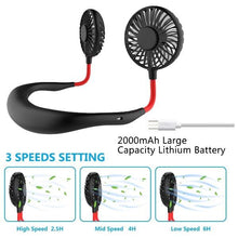 Load image into Gallery viewer, Portable Wearable Rechargeable Neckband Fan-birthday-gift-for-men-and-women-gift-feed.com
