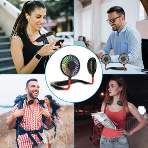 Portable Wearable Rechargeable Neckband Fan-birthday-gift-for-men-and-women-gift-feed.com