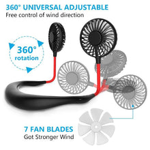 Load image into Gallery viewer, Portable Wearable Rechargeable Neckband Fan-birthday-gift-for-men-and-women-gift-feed.com
