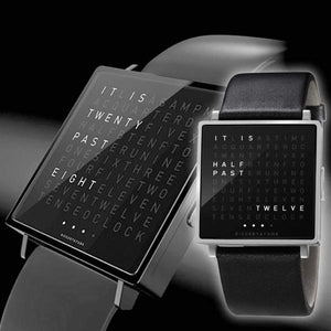 QLOCKTWO W39 Black Steel Wrist Watch-birthday-gift-for-men-and-women-gift-feed.com