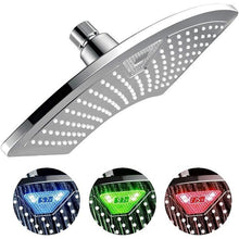 Load image into Gallery viewer, Rainfall Shower Head with Color Changing LED-birthday-gift-for-men-and-women-gift-feed.com
