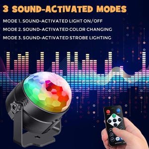 RBG Sound Activated Disco Ball Party Lights-birthday-gift-for-men-and-women-gift-feed.com