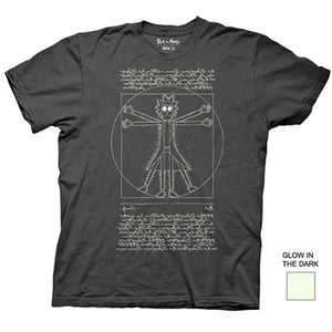 Rick and Morty Glow in The Dark Vitruvian Rick T-Shirt-birthday-gift-for-men-and-women-gift-feed.com