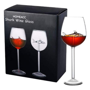 Shark Wine Glasses With Shark Inside Glass-birthday-gift-for-men-and-women-gift-feed.com