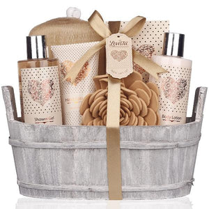 Spa Gift Basket Bath and Body Set with Vanilla Fragrance-birthday-gift-for-men-and-women-gift-feed.com