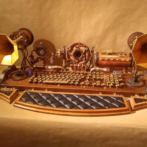 Steampunk Computer Keyboard Mouse Speakers and Camera-birthday-gift-for-men-and-women-gift-feed.com