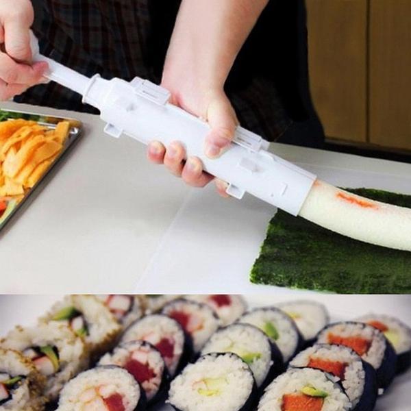 This Sushi Bazooka Gun Makes a Giant Log Of Sushi Rolls