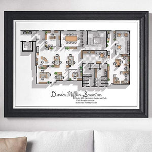 The Office US TV Show Office Floor Plan-birthday-gift-for-men-and-women-gift-feed.com