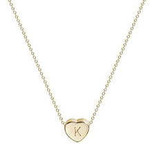 Load image into Gallery viewer, Tiny Gold Heart Initial Necklace-birthday-gift-for-men-and-women-gift-feed.com
