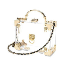 Load image into Gallery viewer, Transparent Mini Trunk Clutch With Gold Hardware-birthday-gift-for-men-and-women-gift-feed.com
