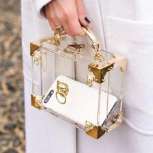 Load image into Gallery viewer, Transparent Mini Trunk Clutch With Gold Hardware-birthday-gift-for-men-and-women-gift-feed.com

