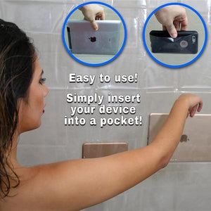 Waterproof Transparent Shower Curtain with Pockets-birthday-gift-for-men-and-women-gift-feed.com