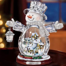 Load image into Gallery viewer, WHITE CHRISTMAS Crystal Snowman With Moving Train-birthday-gift-for-men-and-women-gift-feed.com
