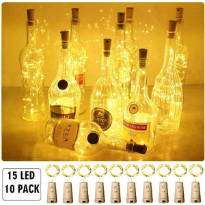 Wine Bottle Christmas Lights with Cork-birthday-gift-for-men-and-women-gift-feed.com