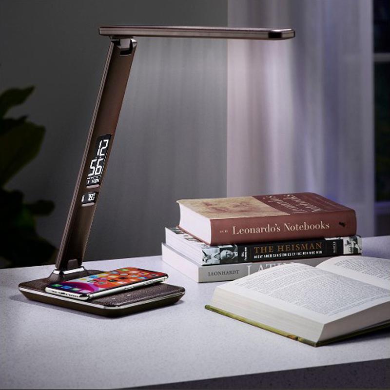 Wireless Mobile Charging Desk Lamp With Digital Clock-birthday-gift-for-men-and-women-gift-feed.com