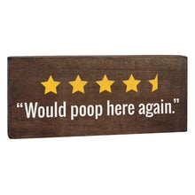 Load image into Gallery viewer, WOULD POOP HERE AGAIN Funny Toilet Decor Sign-birthday-gift-for-men-and-women-gift-feed.com
